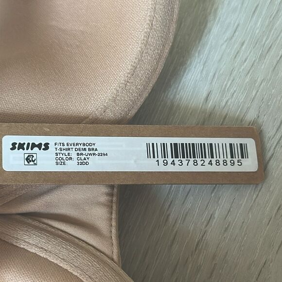 Skims fits everybody t-shirt Demi‎ bra in the color clay size 32DD NWT - Picture 8 of 8